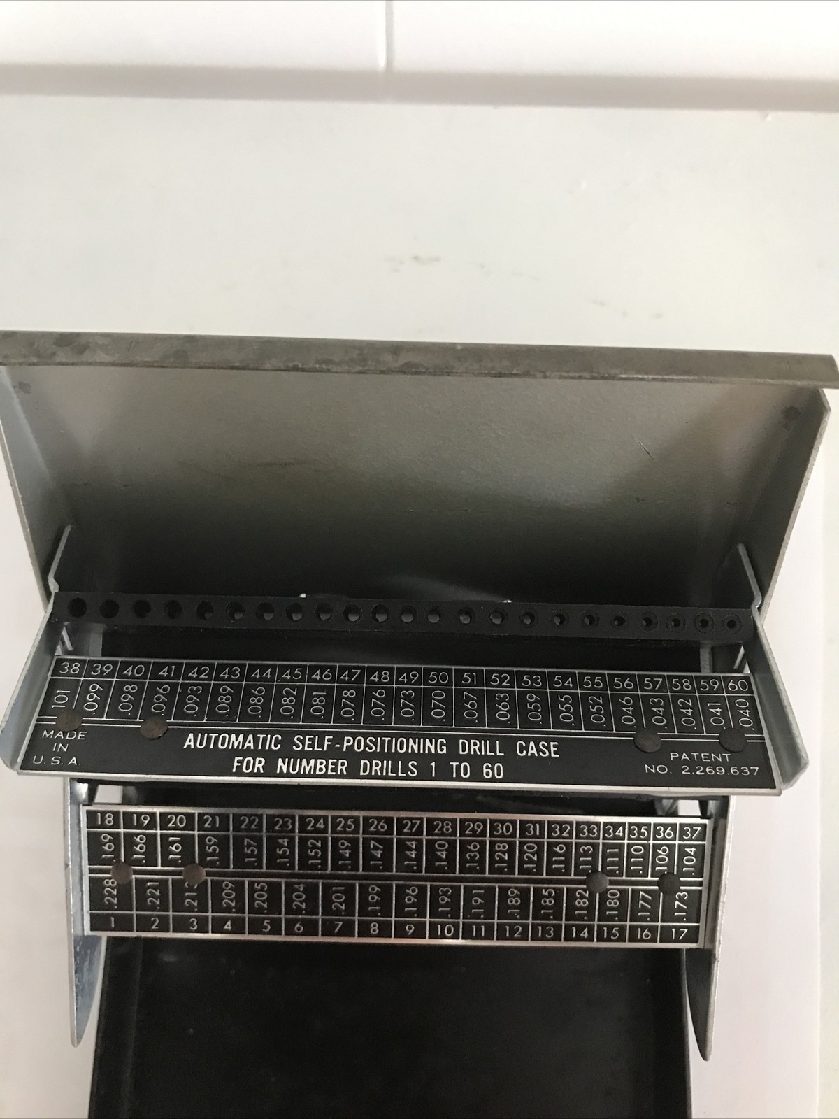 Empty Craftsman Automatic Self-Positioning Drill Index Tool Case for Drills 1-60