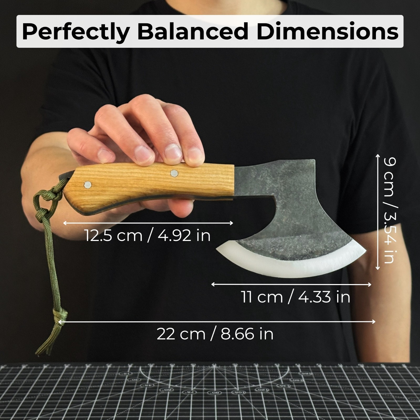 Survival Bushcraft Axe 52100 Carbon Steel Hatchet with Leather Sheath Sharky