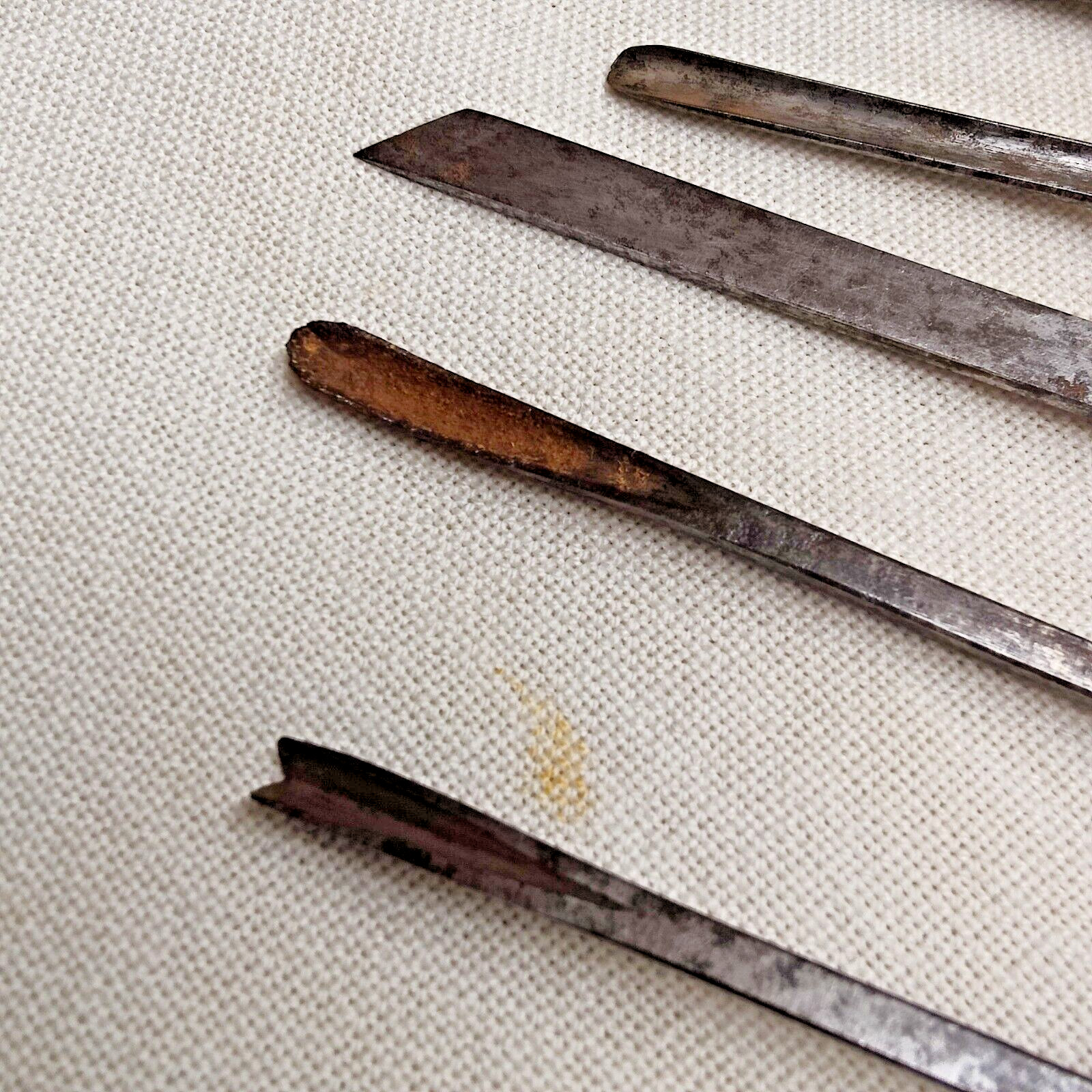 Lot of Antique John Booth Etc Woodworking Awls Gouges Leather Saddle Mid 1800s