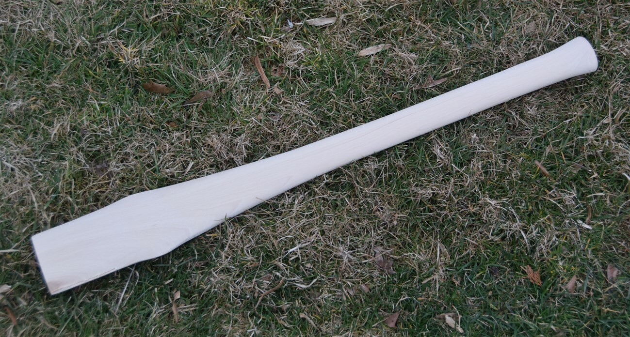 HICKORY 24″ OFFSET BROAD AXE HANDLE ~ Unfinished ~ Right or Left ~ Amish Made