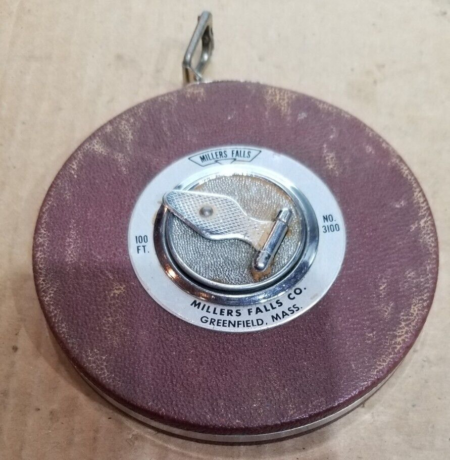 Vintage Millers Falls 100′ Tape Measure – No. 3100
