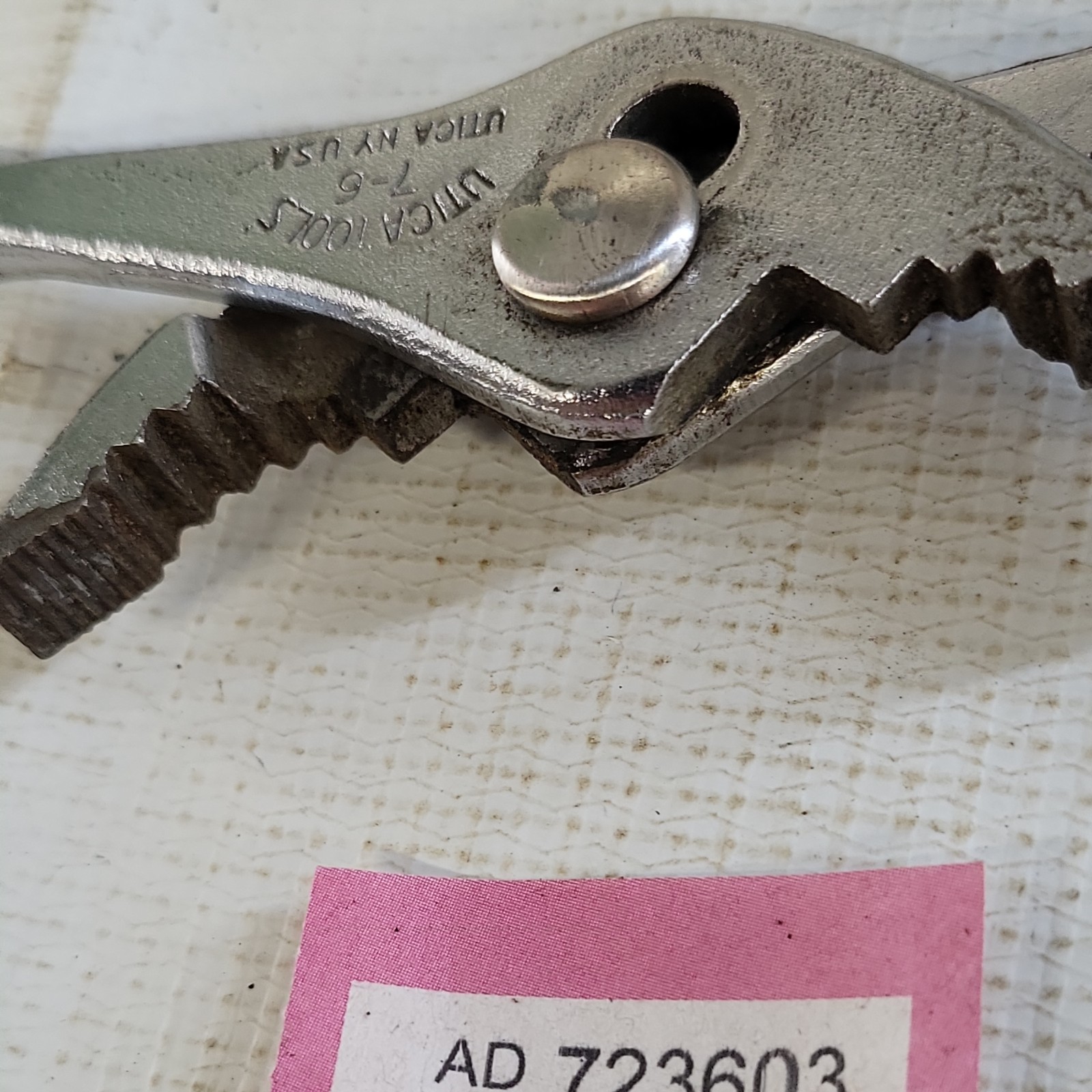 Vintage Utica 7-6 slip-joint pliers, USA- Quality item. Good condition.