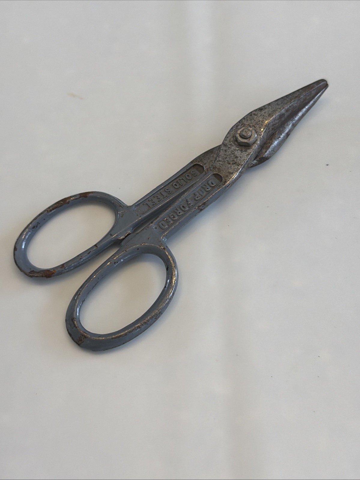 Vintage WISS V-13 USA Made Drop Forged Solid Steel Tin Snips 7″ Long