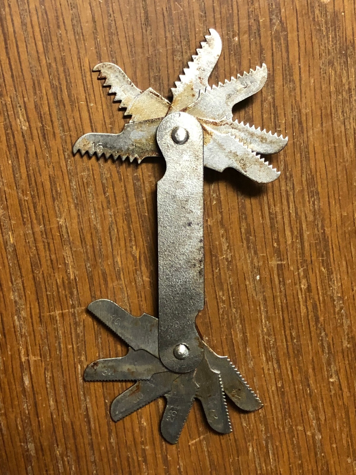Vintage Screw Pitch Gauge Tool-12- 1″ Blades