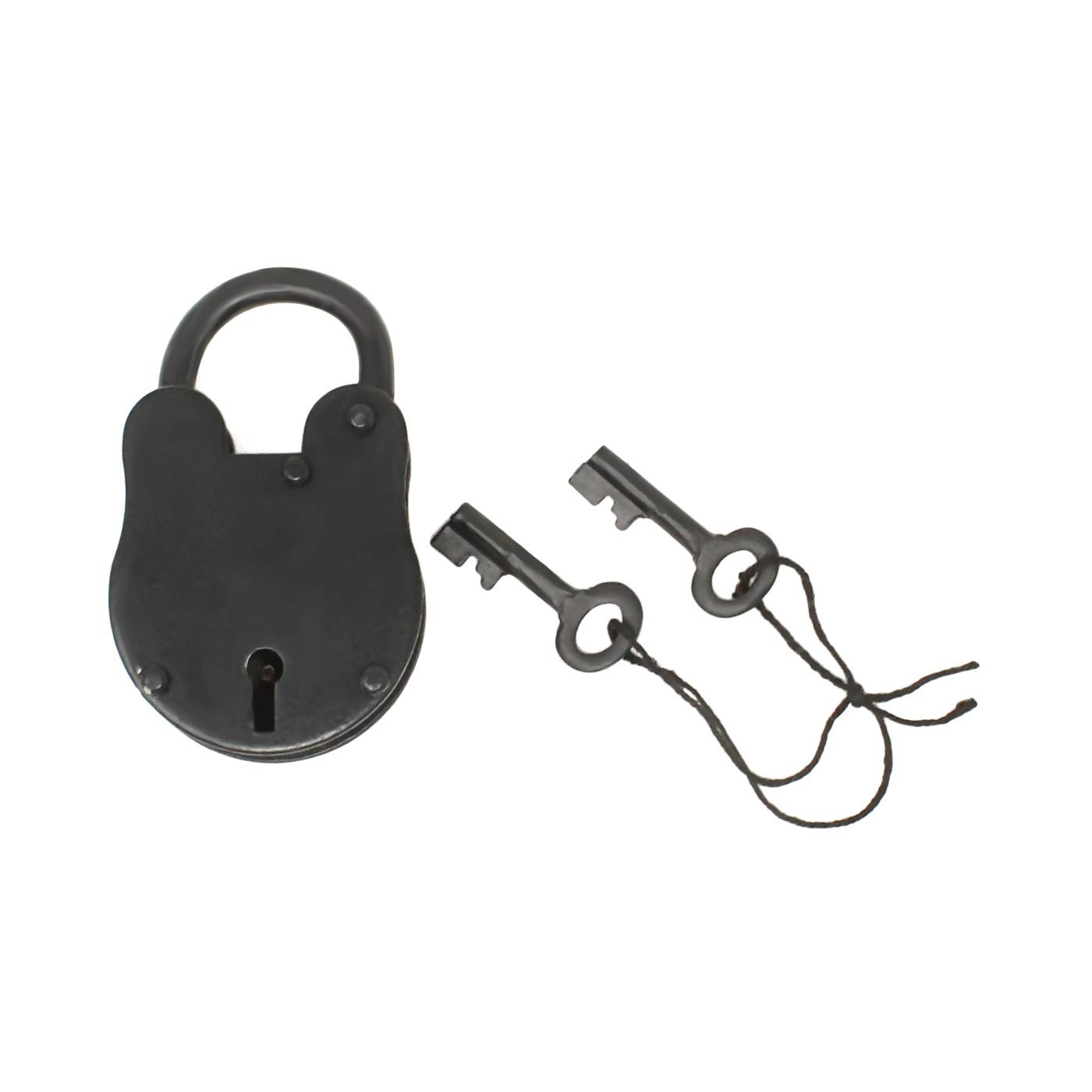 Nautical Cove Antique Solid Iron Lock with Skeleton Keys – Pirate Treasure Lo…