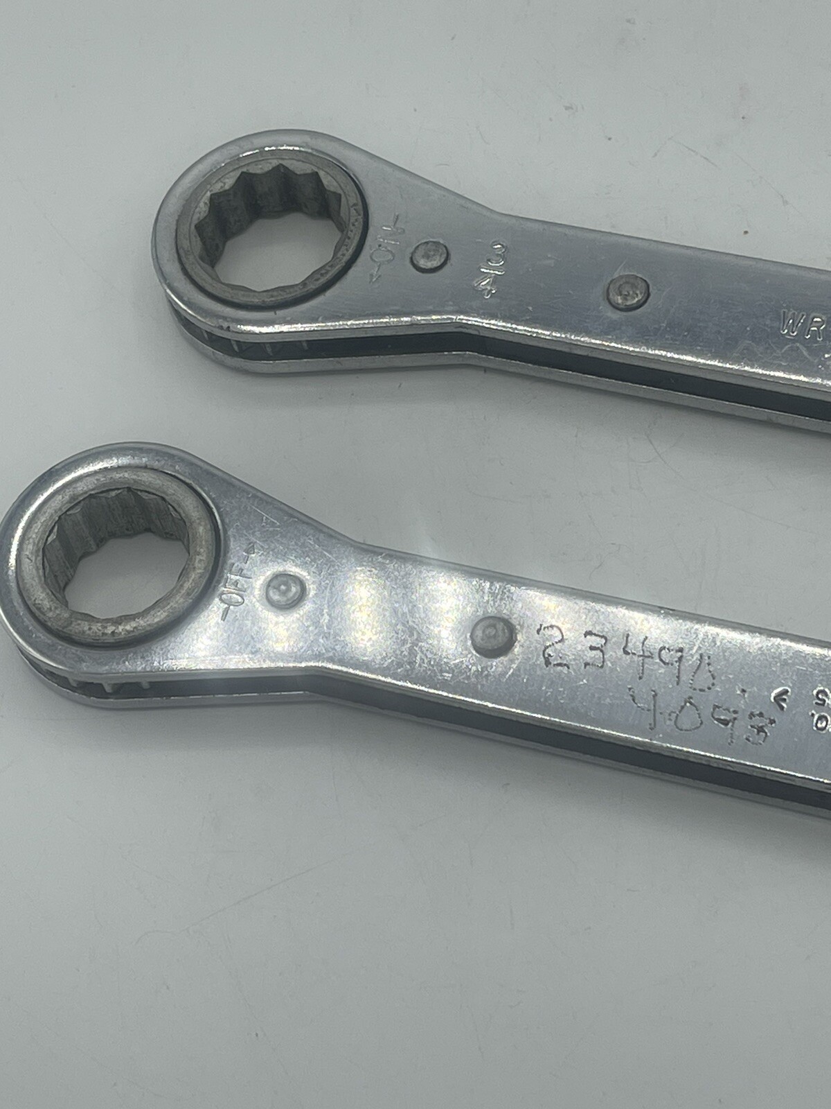 MATCO Two Ratcheting Box Wrench WR22262 WR24282 11/16” X 13/16″ 3/4” X 7/8” USA
