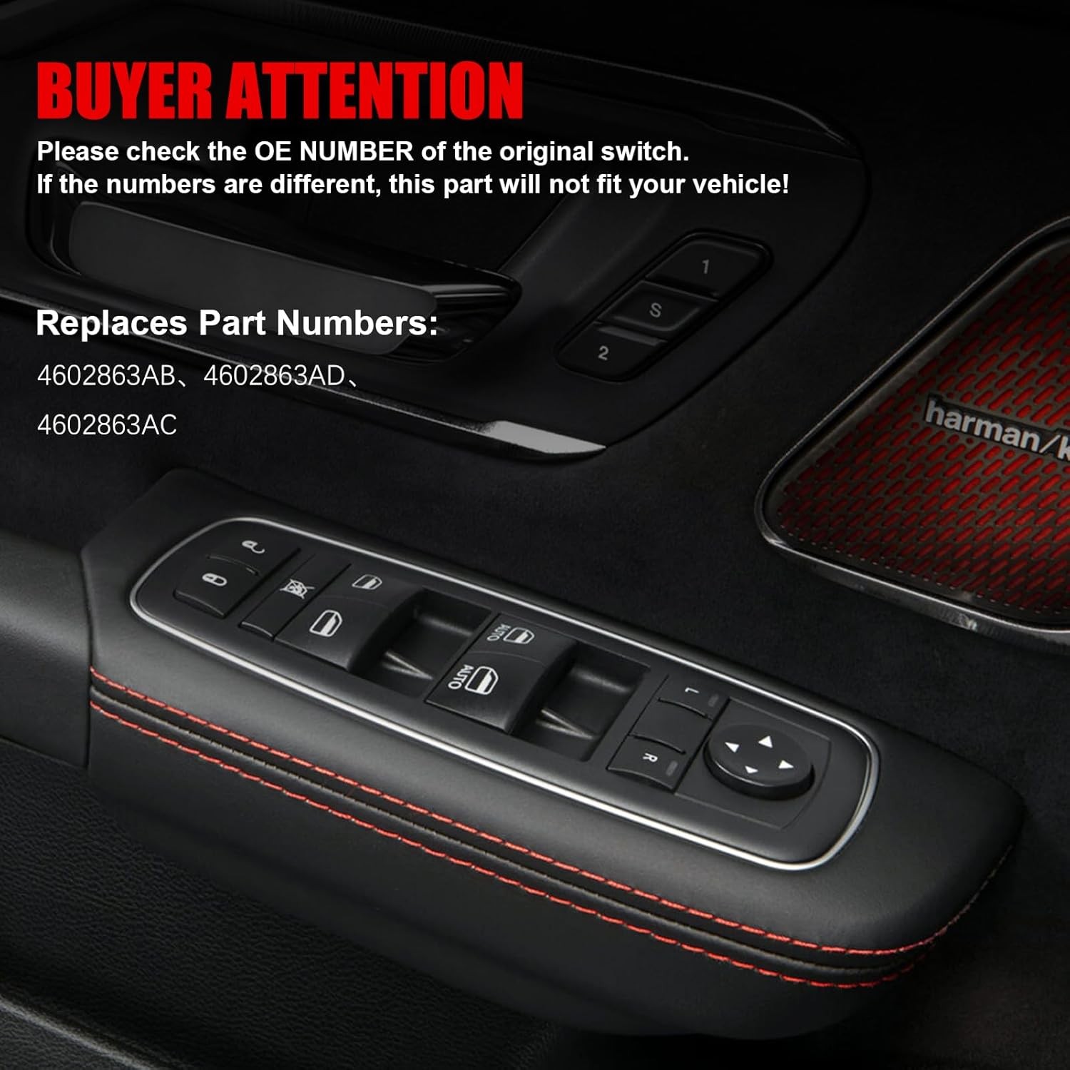 901-473 Master Power Window Switch Compatible with 2009-2012 Dodge Ram 1500 2500