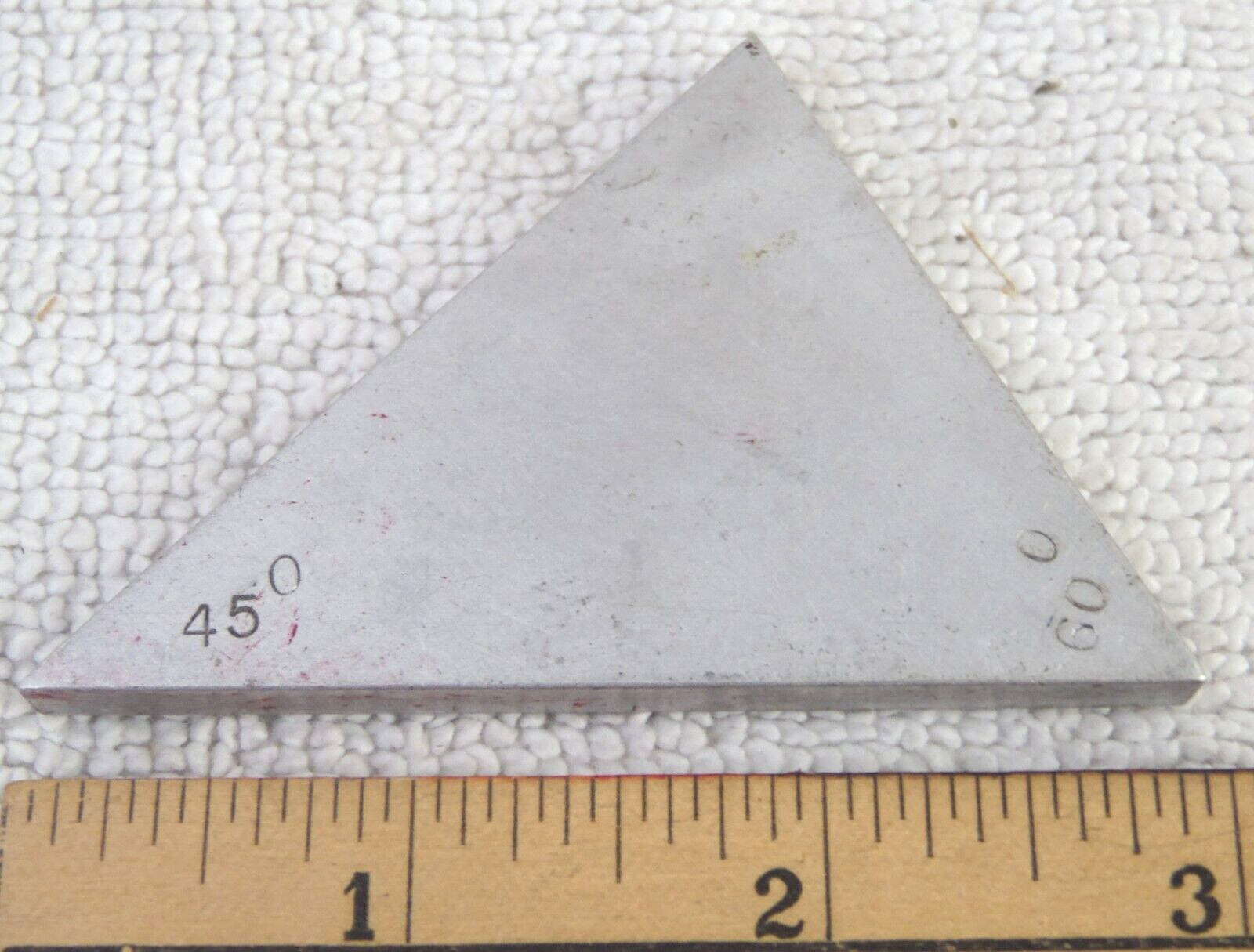 “Aluminum” 2 1/2 ” Machinists’ Straight Edge, Triangle, 45, 60 degrees USA VTG