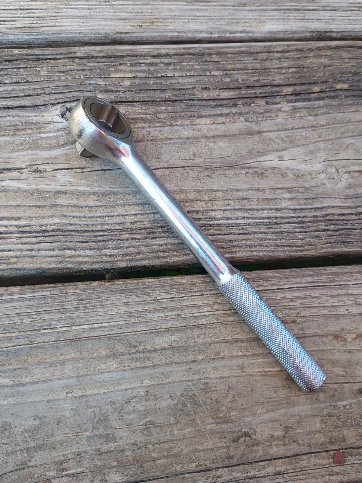 Vintage Kmart Auto 3/8″ Drive Ratchet 224 Japan Knurled Handle 8″ Long