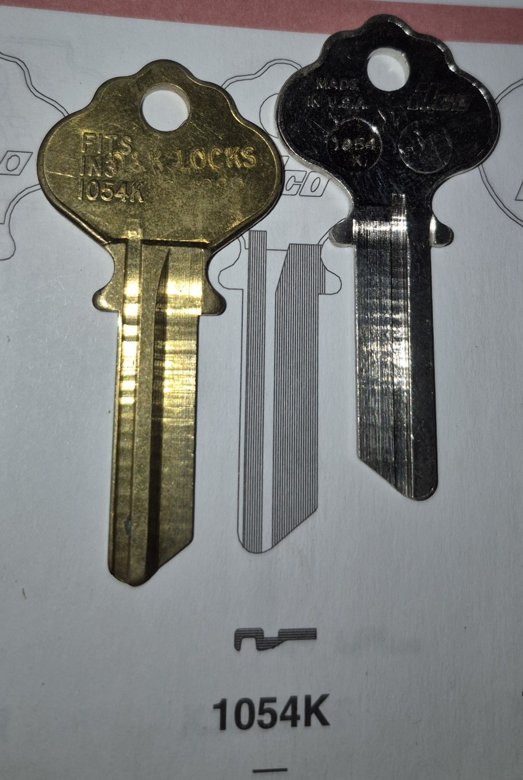 Ilco, 1054K, 54K, Vintage Key (1) Blank .