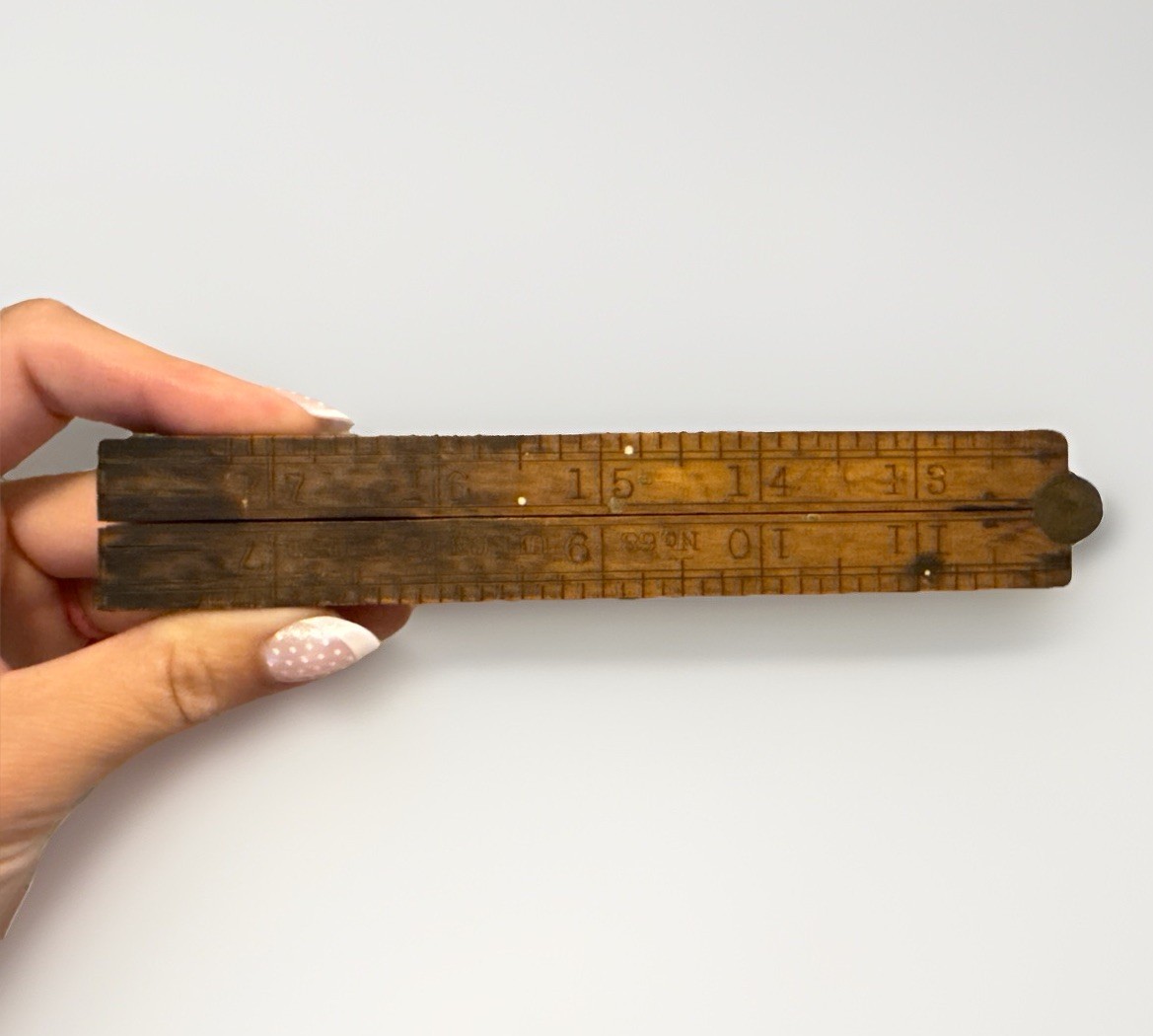 Folding Brass Wooden Boxwood Collapsible 24″ Ruler #68