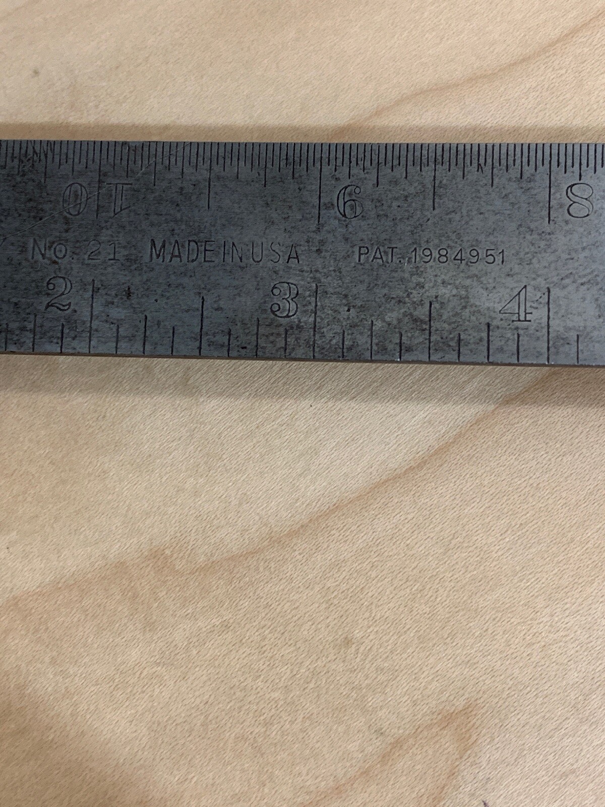 Vintage Stanley No.21 Try & Mitre Square Slotted 12” steel Rule