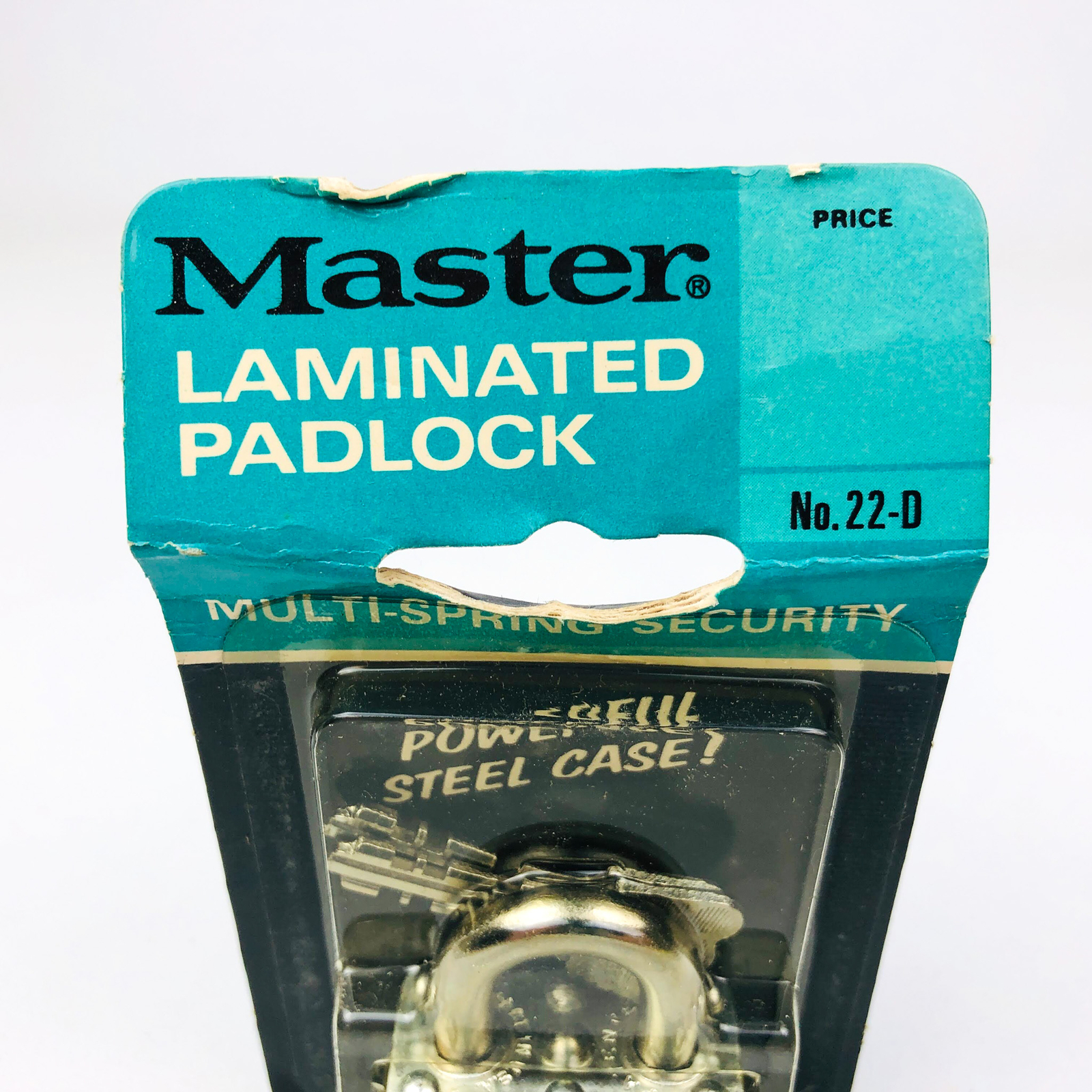Vintage No 22-D Master Lock Padlock 1″ Shackle New Old Stock NOS Multi Spring