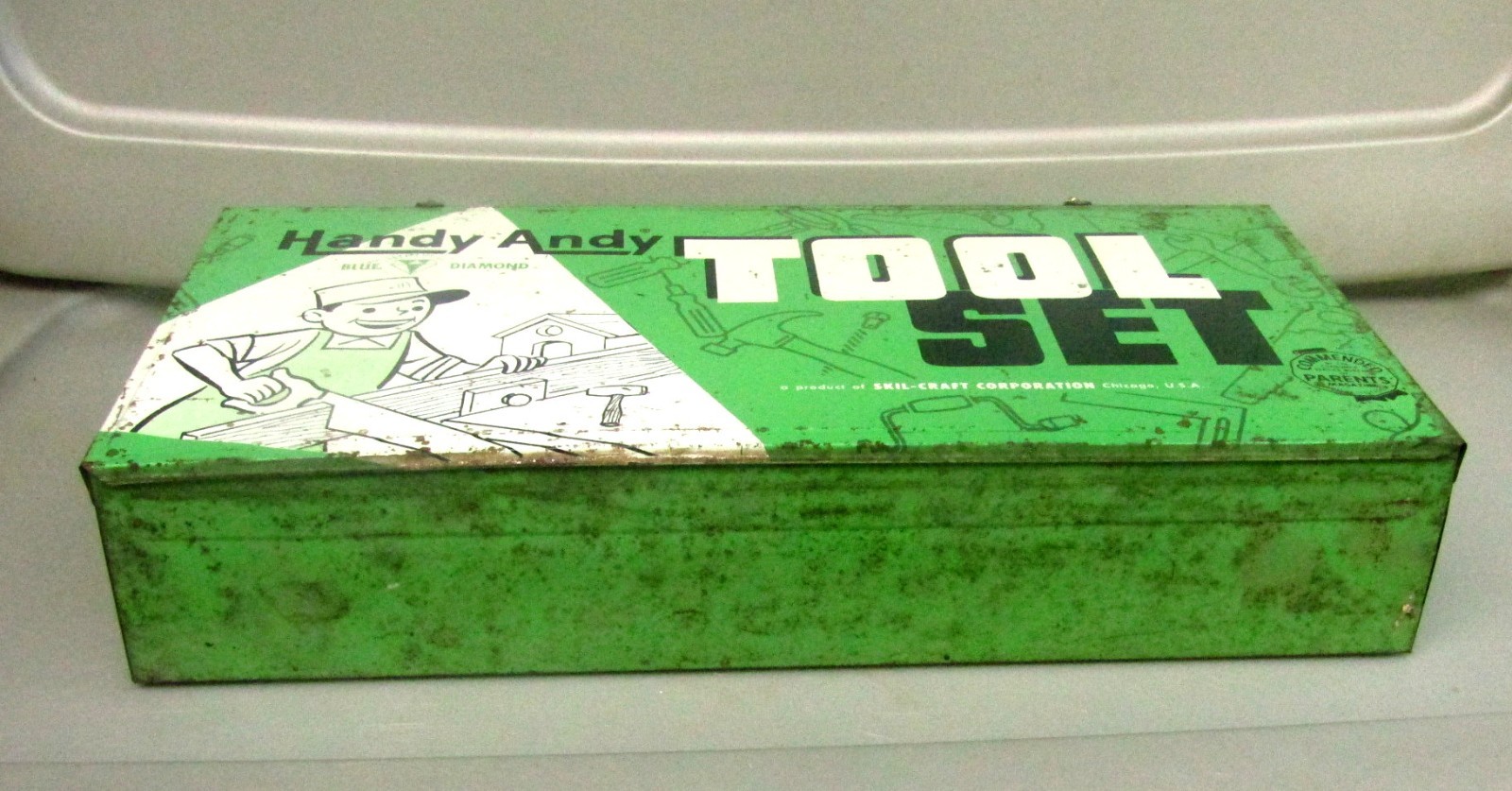 Vintage Handy Andy Blue Diamond Tool Set Empty Box Only Metal