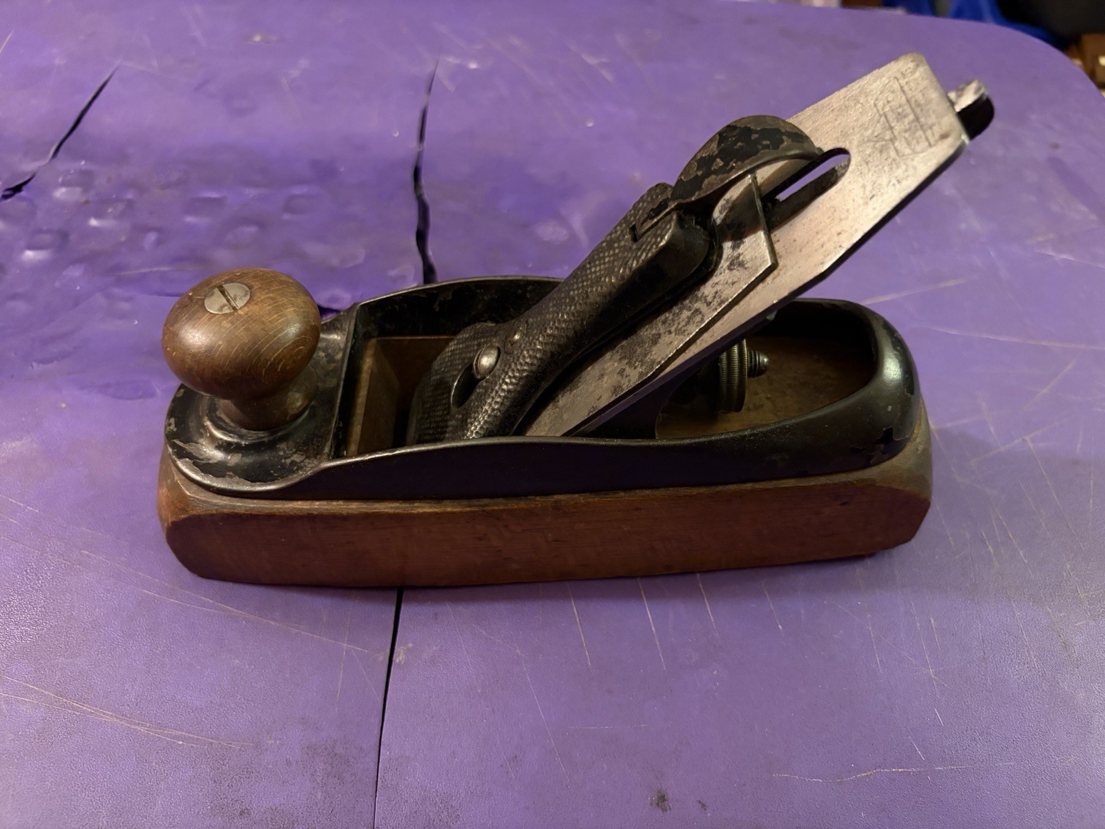 Vintage Stanley № 24 Wood Bottom Transitional Smoothing Plane-Excellent