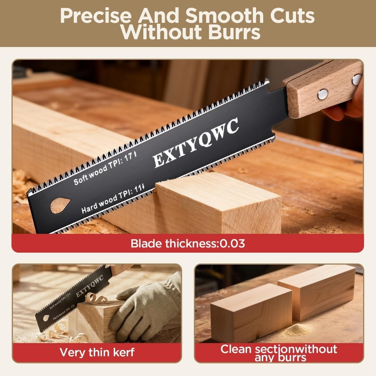 6-Inch Double-Edge Japanese Pull Saw with SK5 Blade – Precision Woodworking Tool