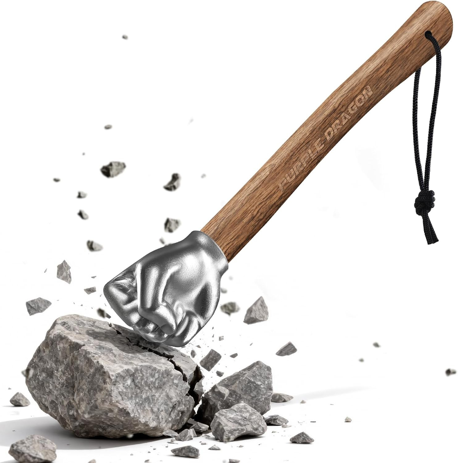 Fist Hammer Tool – 2 Lbs Iron Fist-Shaped Hammer, Hand Hammers with Wooden Handl
