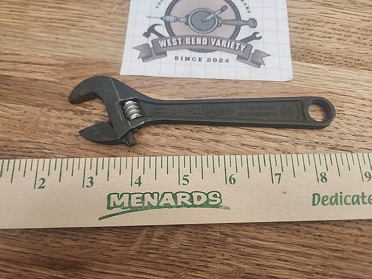 RARE Diamond Co. BLACK 6″ Adjustable Wrench, USA, Industrial Matte Finish