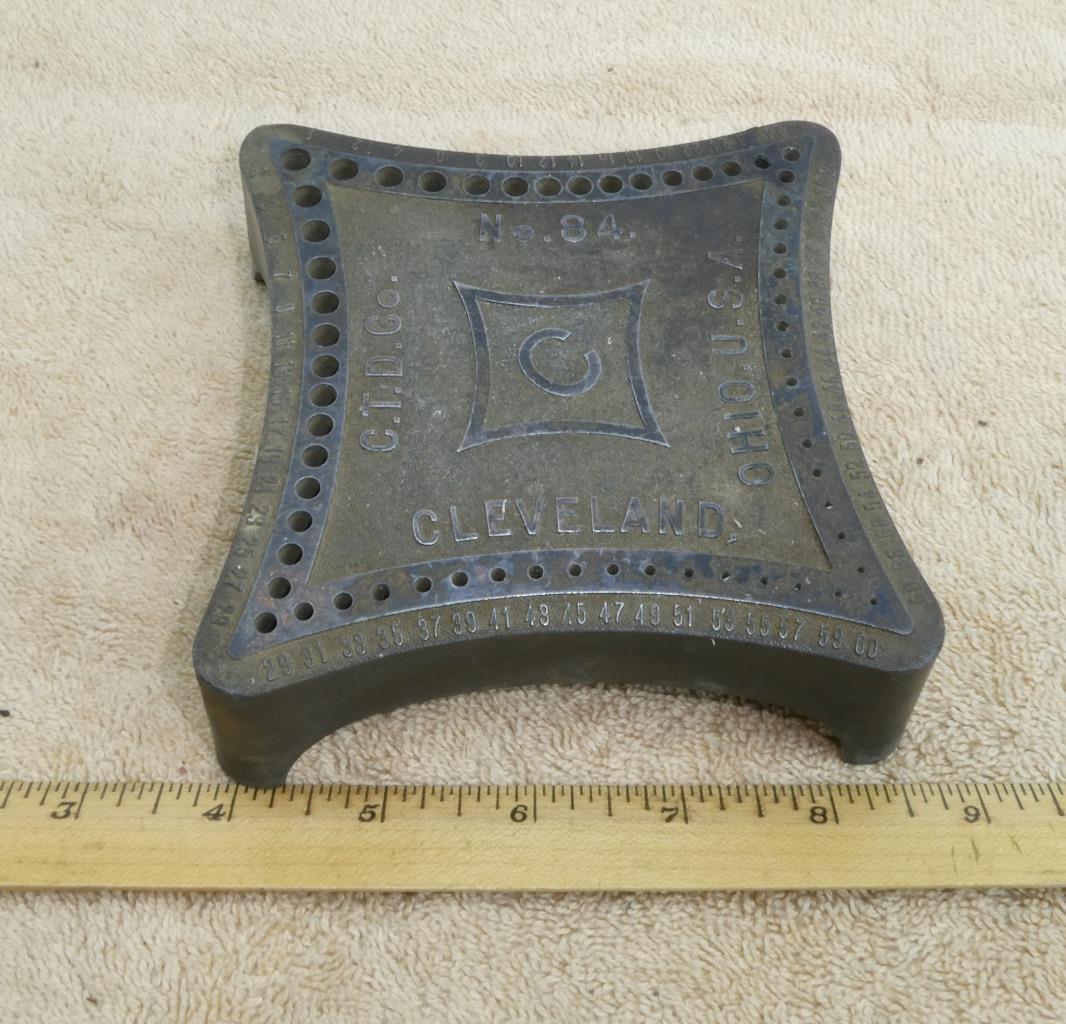 RARE Cleveland Twist Drill Bit Co Holder Stand Heavy Art Deco #84 !