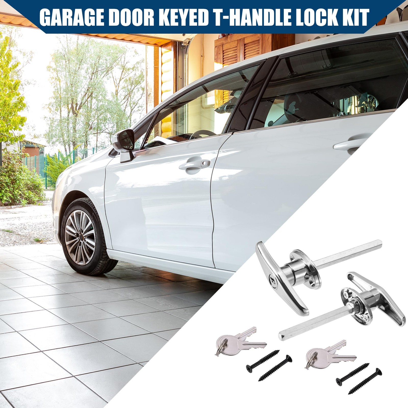Universal Garage Shed Door Keyed T-Handle Lock Kit Shed Door Lock T Handle W/…