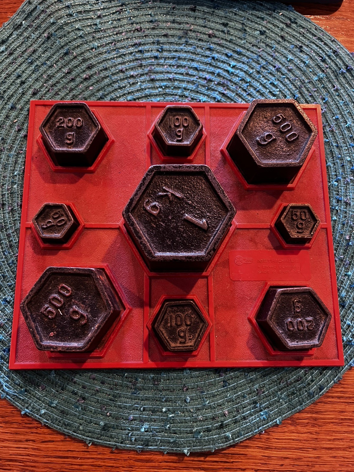 dryad hexagon weights for scale grams metric aids made in england