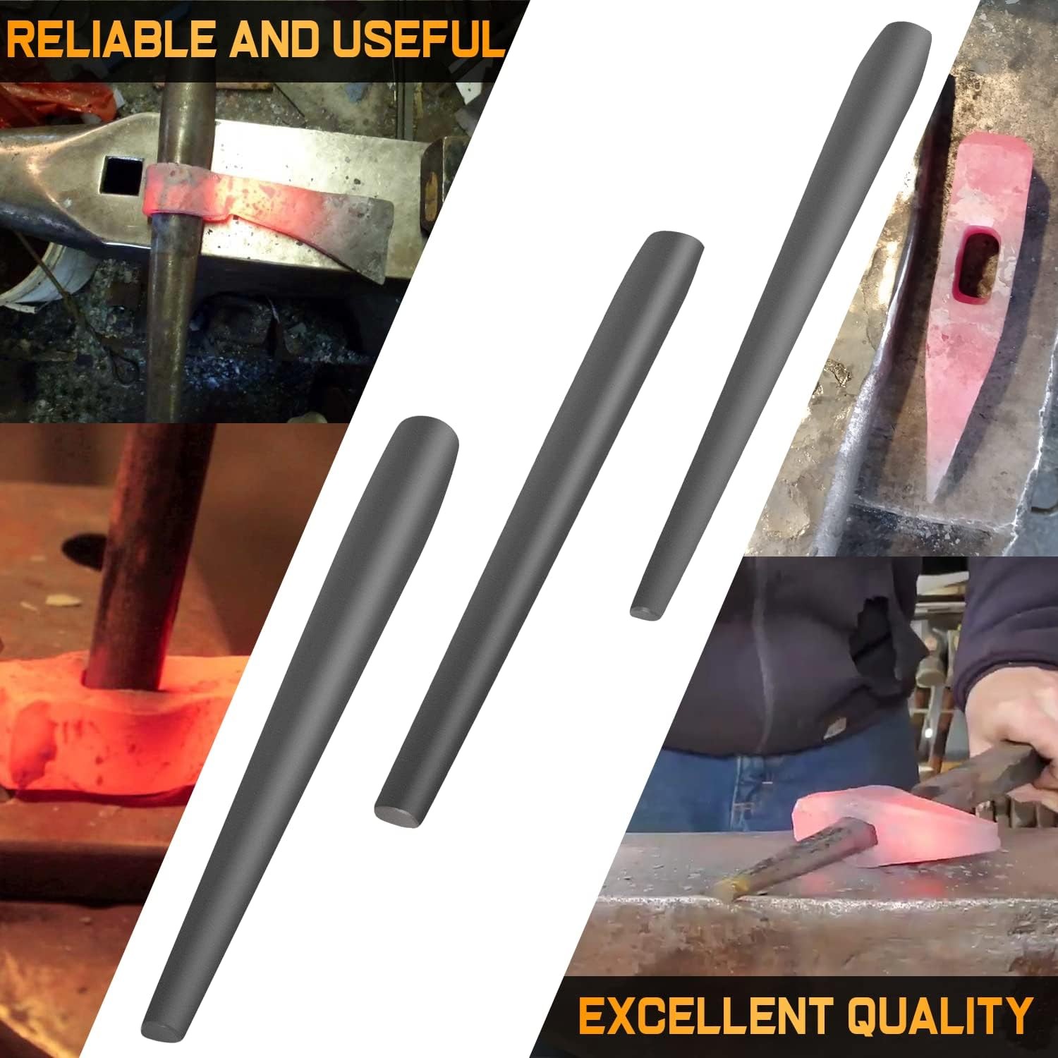 Blacksmith Drifts Kit Large Hammer Tomahawk Mouse Ax Drifts Tool Kit (3PCS)