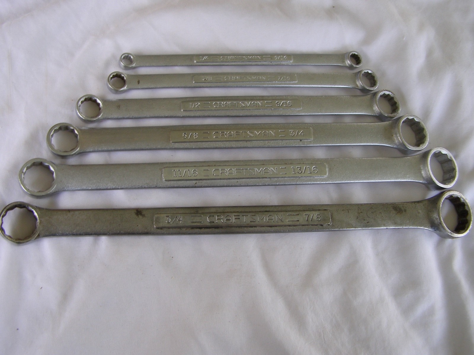 Very Nice 6 Pc USA -V- Series Craftsman SAE Double Box End Wrench Set 1/4 – 7/8