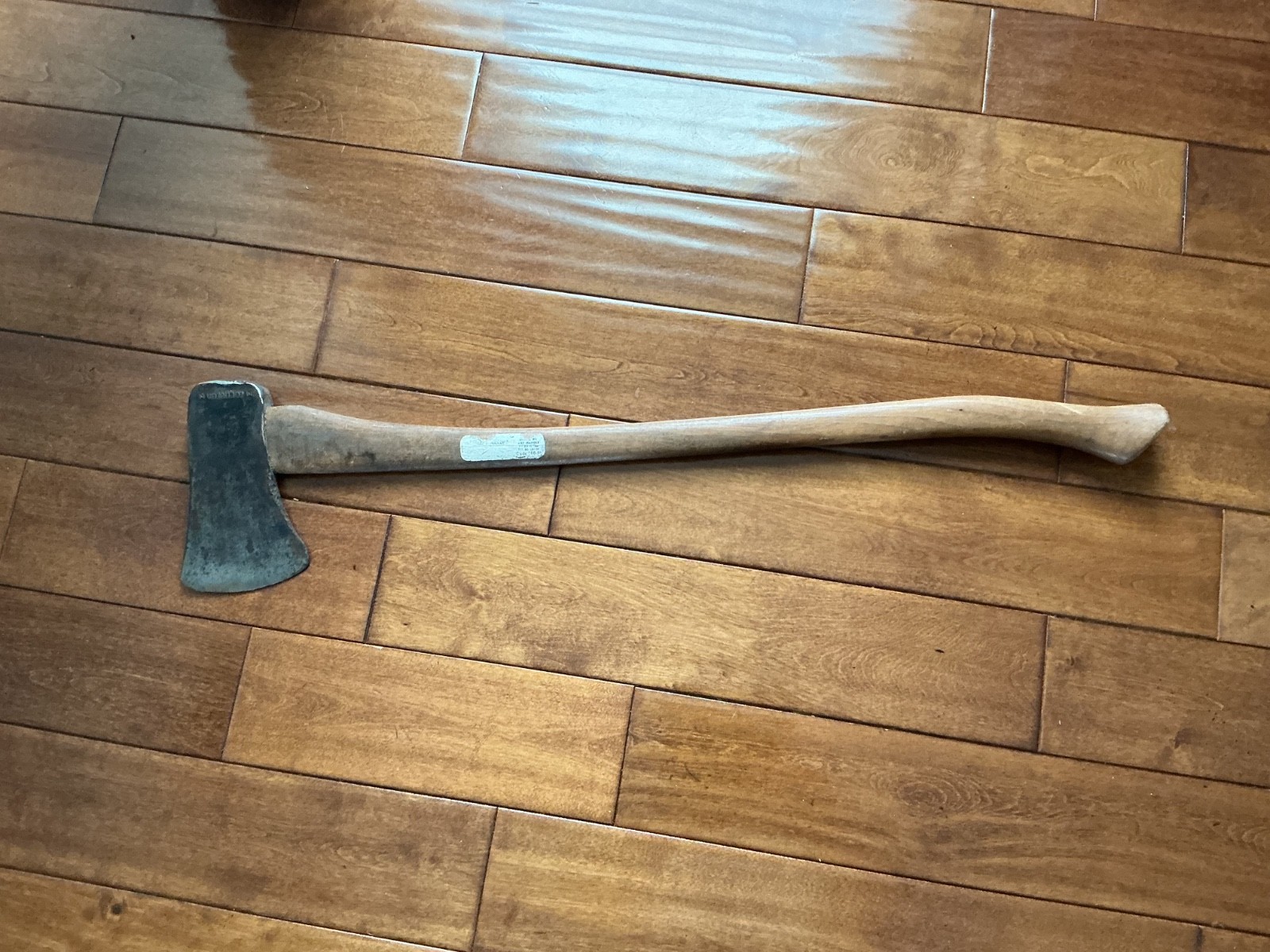 Vintage Stanley M logo (Mann) camp axe. Original hickory handle.