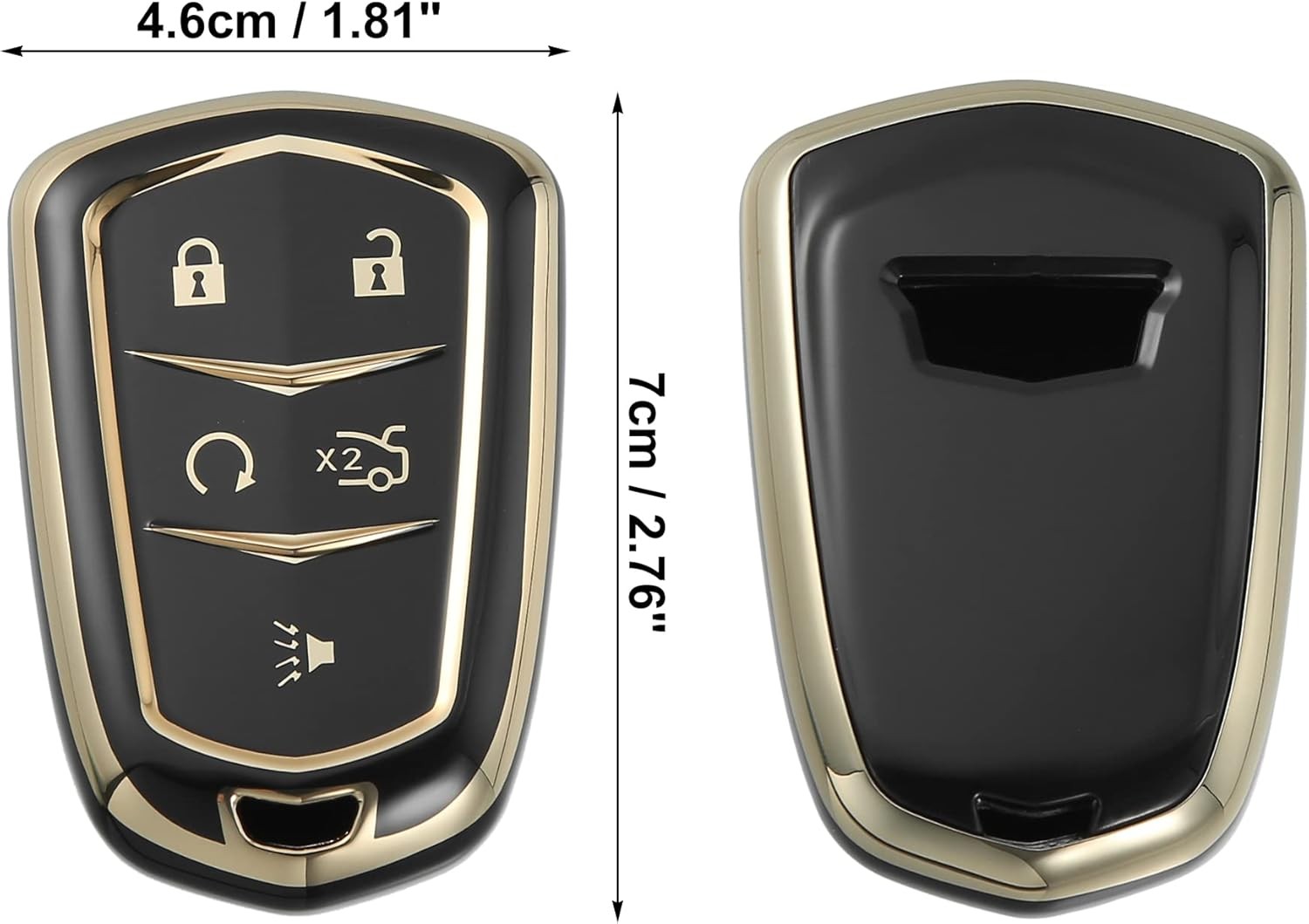 X AUTOHAUX Car Key Fob Cover 5 Button Remote Case TPU Black