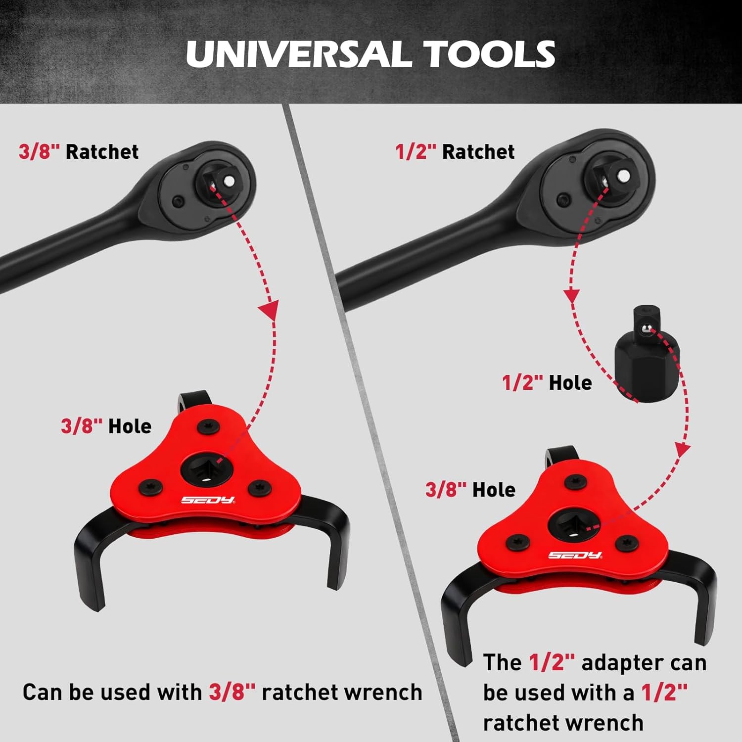 10-Piece Oil Filter Wrench Set 2-3/8to 4-3/4, 12-Inch Adjustable Oil Filter P…