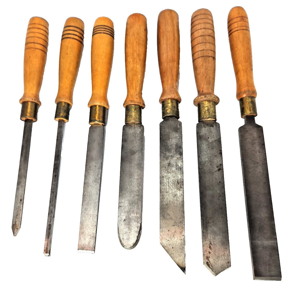 Lot of 7 Vintage Kearney & Foot Chisels Gouges Woodworking Hand Tool Group