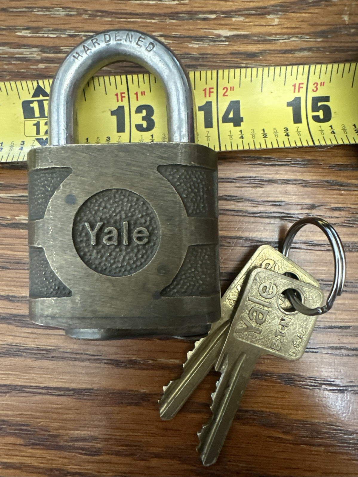 Authentic working brass Yale Super Pin Tumbler lock with working spring cover