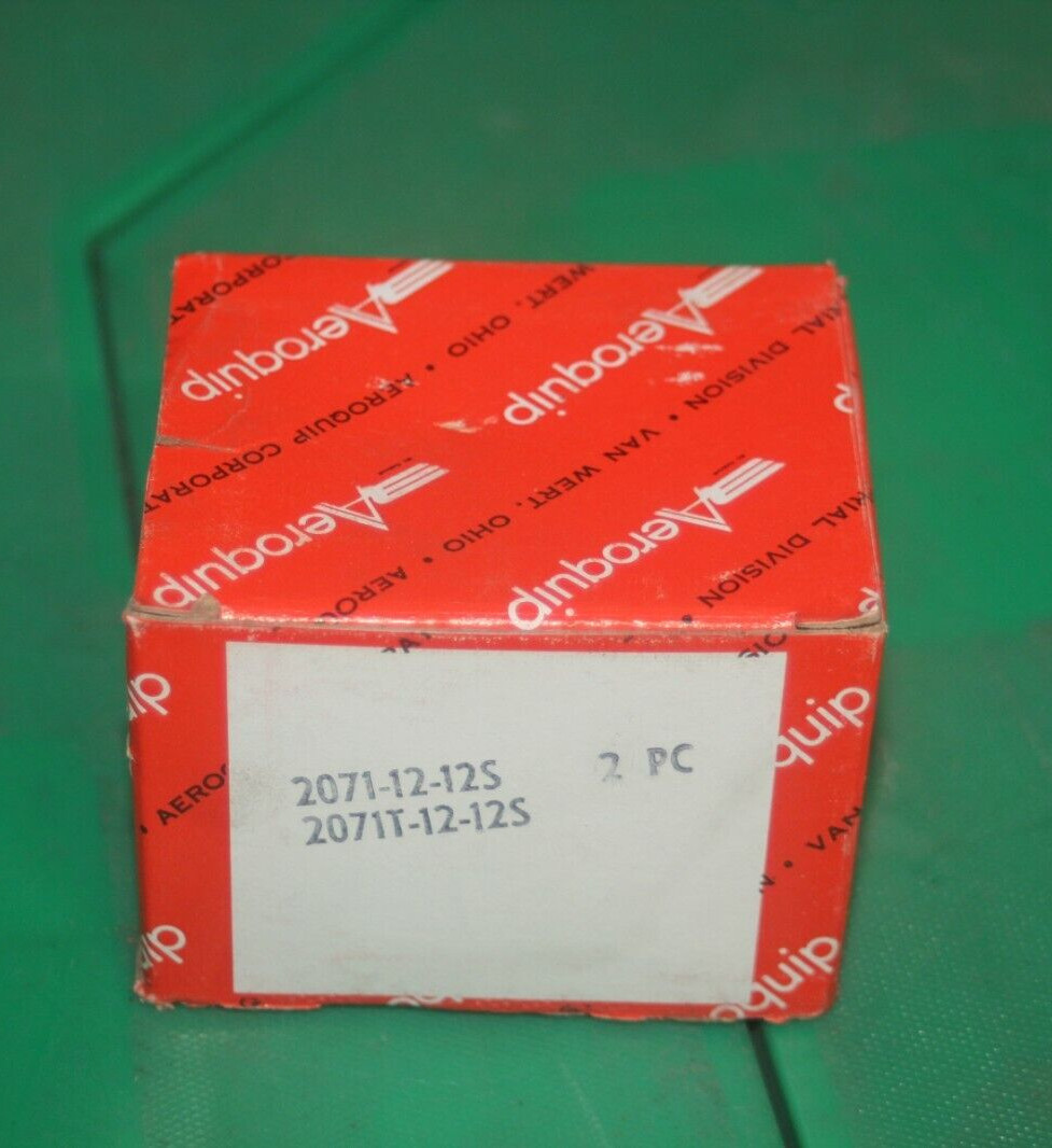 Aeroquip 90 Degree Swivel Nut Elbow 2071-12-12S 2Pk