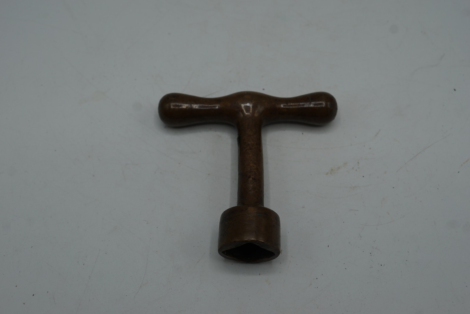 Vintage T-Handle Water Meter Valve Key Wrench Brass Bronze Plumbing Tool 3.5″