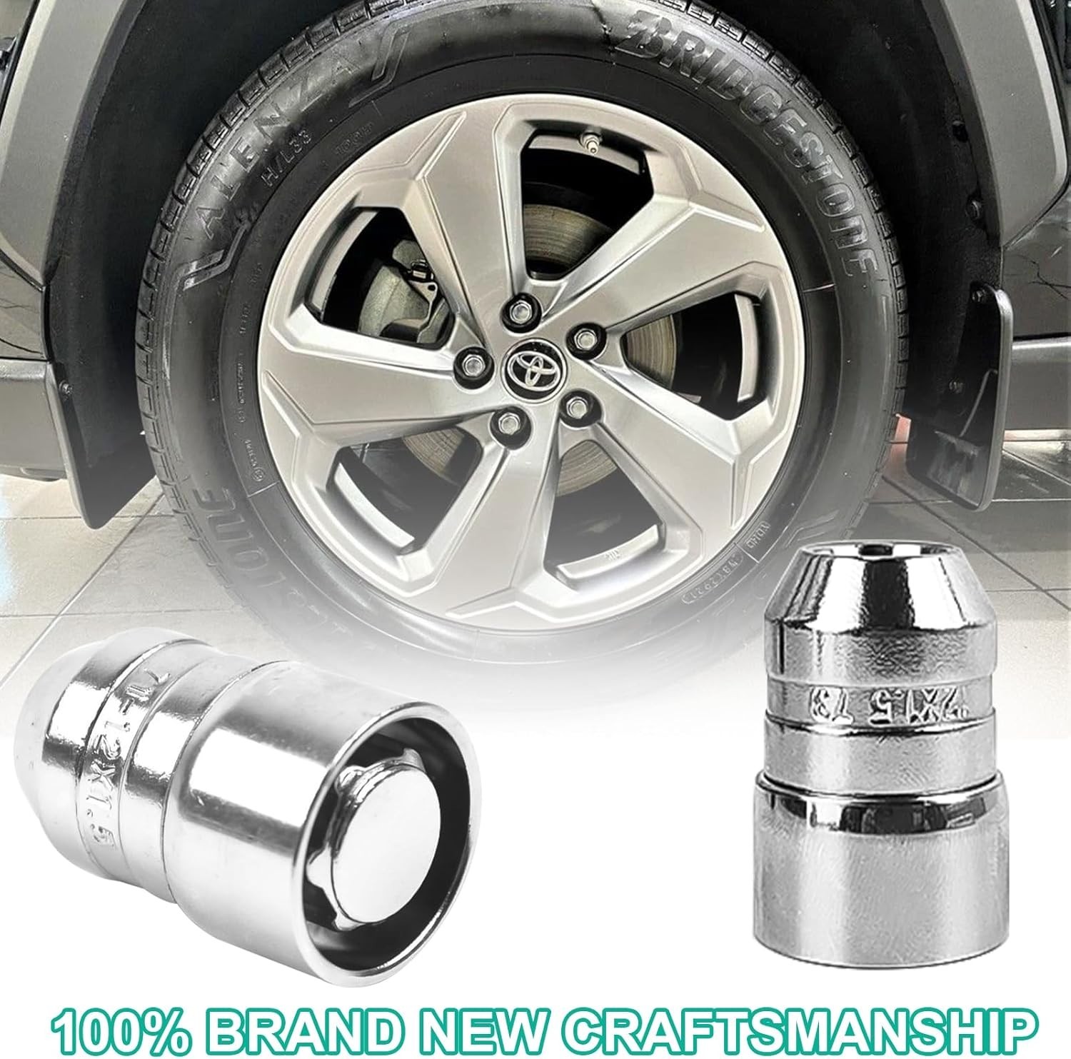 Chrome Cone Seat Wheel Locks Lug Nuts (M12 X 1.5 Thread Size) – 4 Locks / 2 Keys