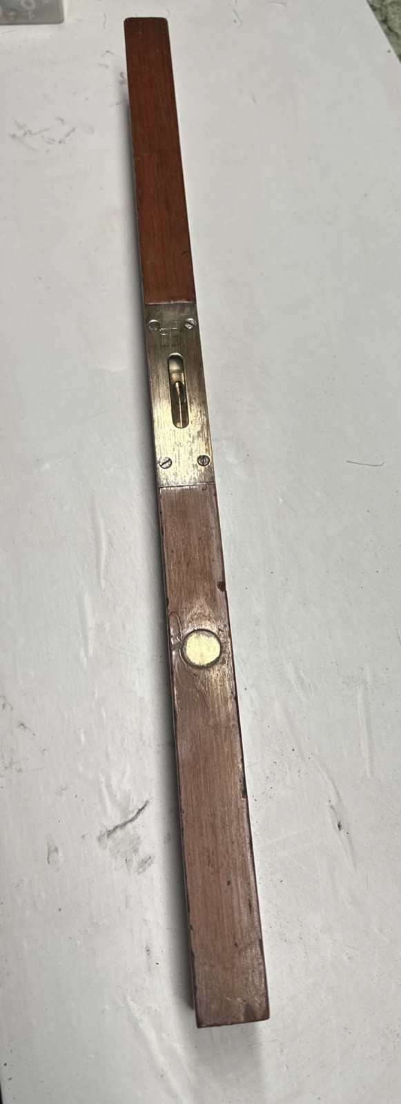 Vintage WOOD Stanley Sweetheart No 0 Level Mahogany Brass 24” Inch USA