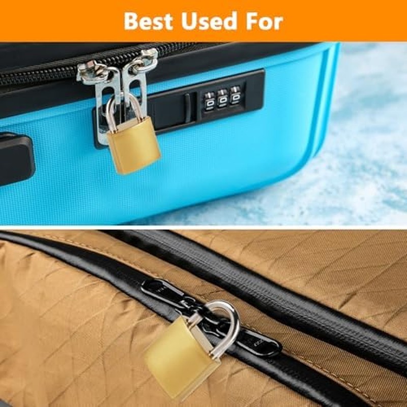 12 Pieces Mini Locks with Keys, Small Solid Brass Padlock Suitcase Lock Toolbox,