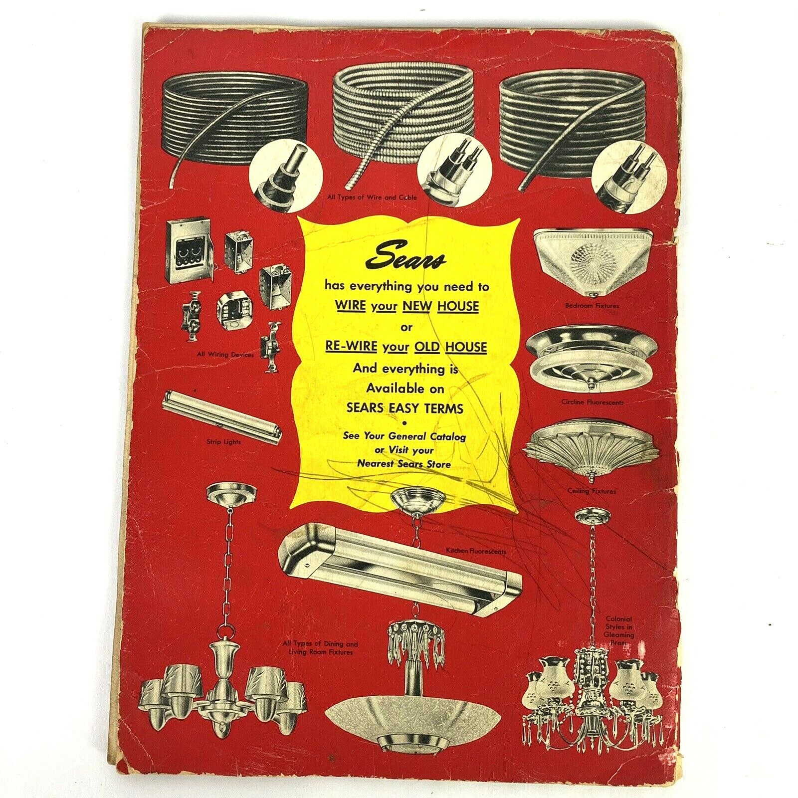 1953 Sears Roebuck Electric Wiring Home Farm Book Softcover Vintage