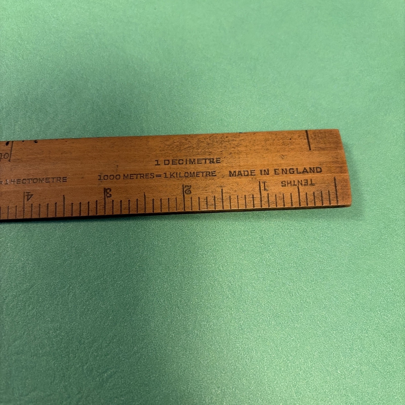 Vintage Unusual Wood Ruler England Great Patina Double Sided Angle Measurements