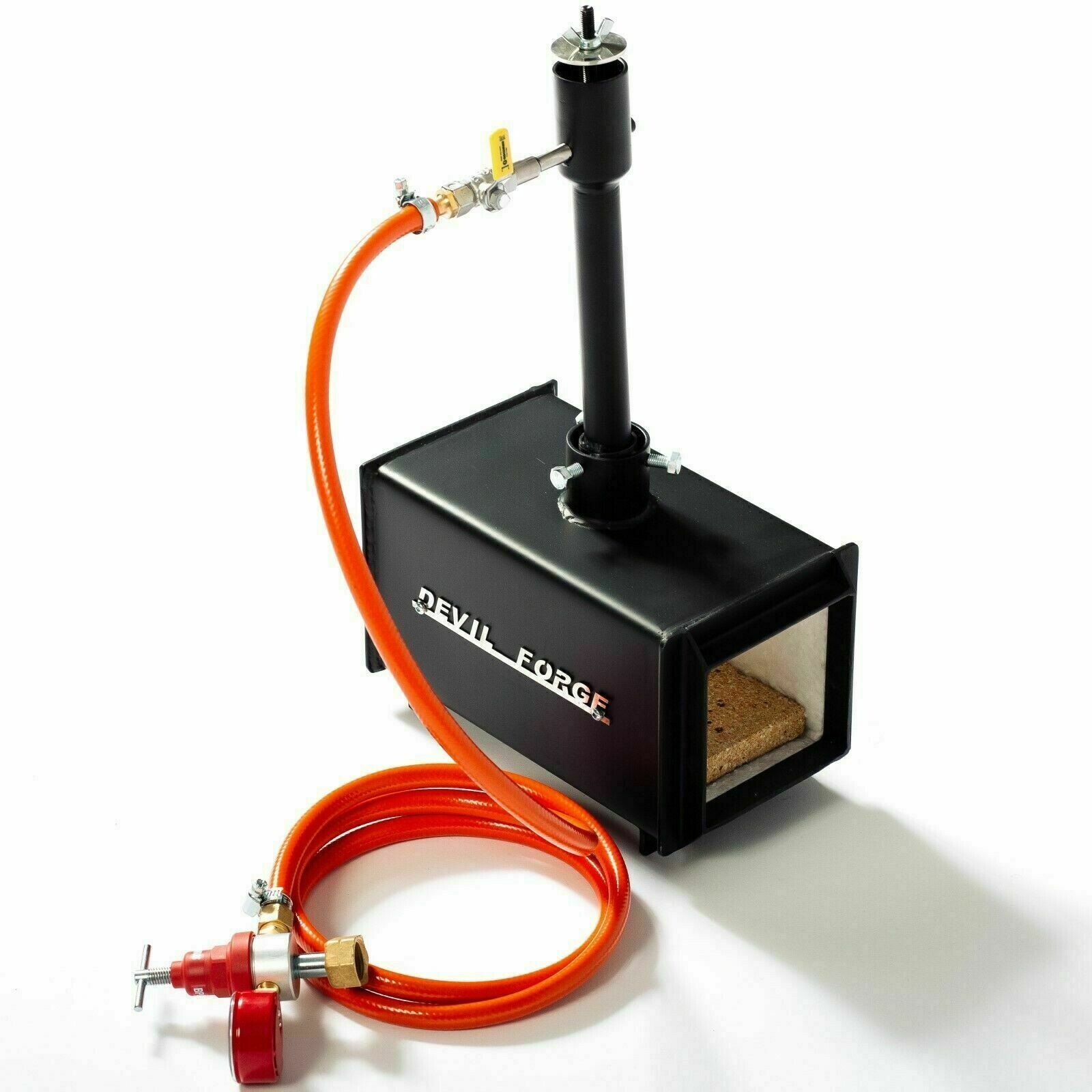 Gas Propane Forge DFPROF1 DEVIL-FORGE Farrier Burner Kiln Furnace +Tongs USA
