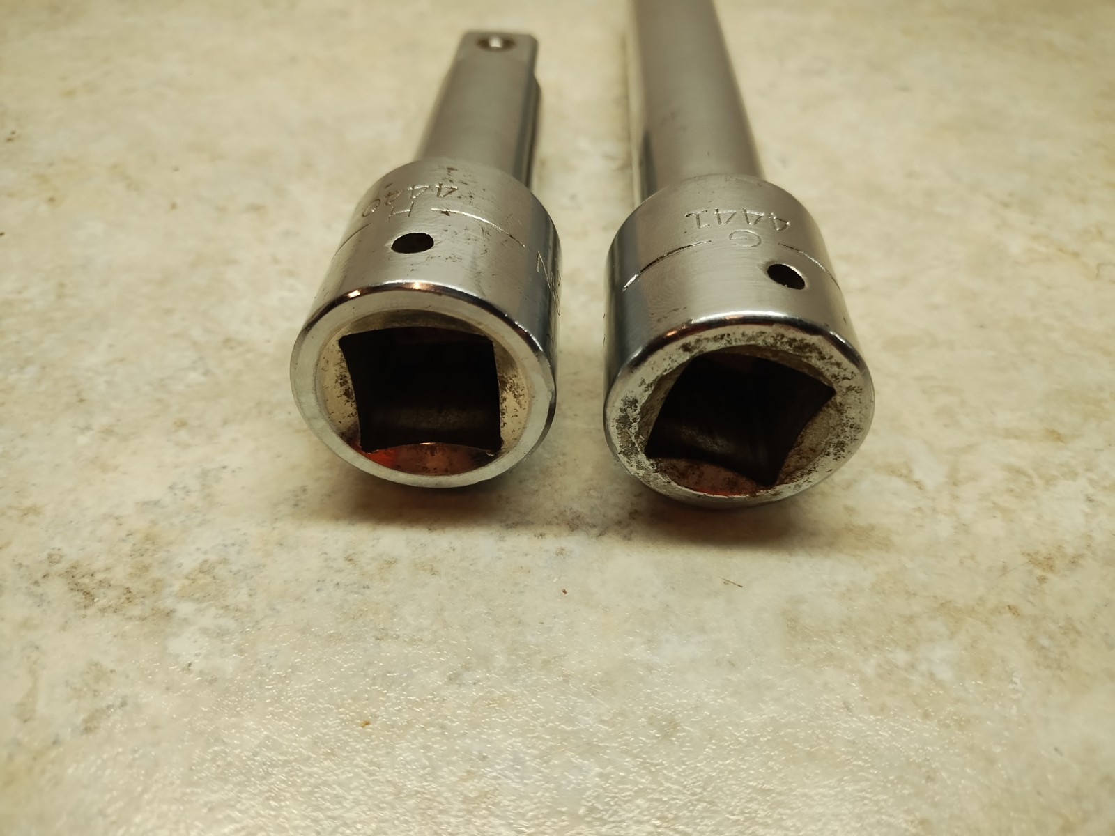 2 Vintage Craftsman 3/4″ Drive Extensions G 4441 8″, H 4440 5″ Chrome Forged USA