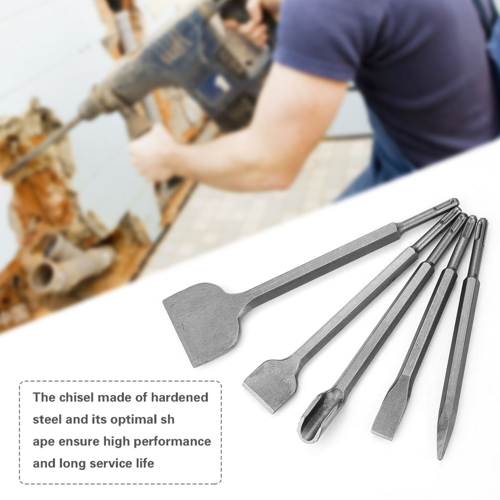 5pcs Different Type SDS Plus Bits Chisel Set For Electric Hammer♡