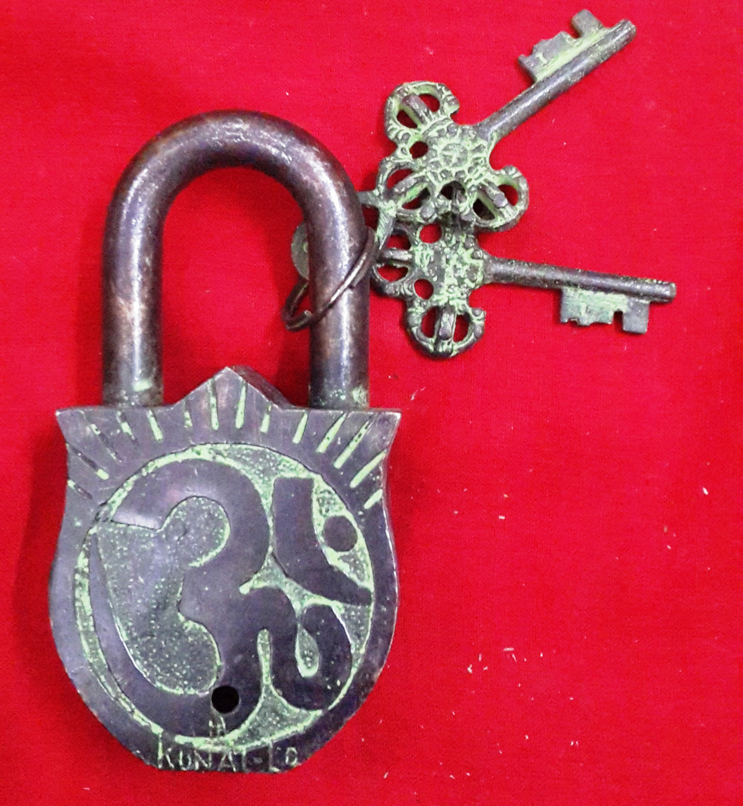Saraswati Maa Padlock Brass Goddess Lock Vintage Style Reproduction Design BM65