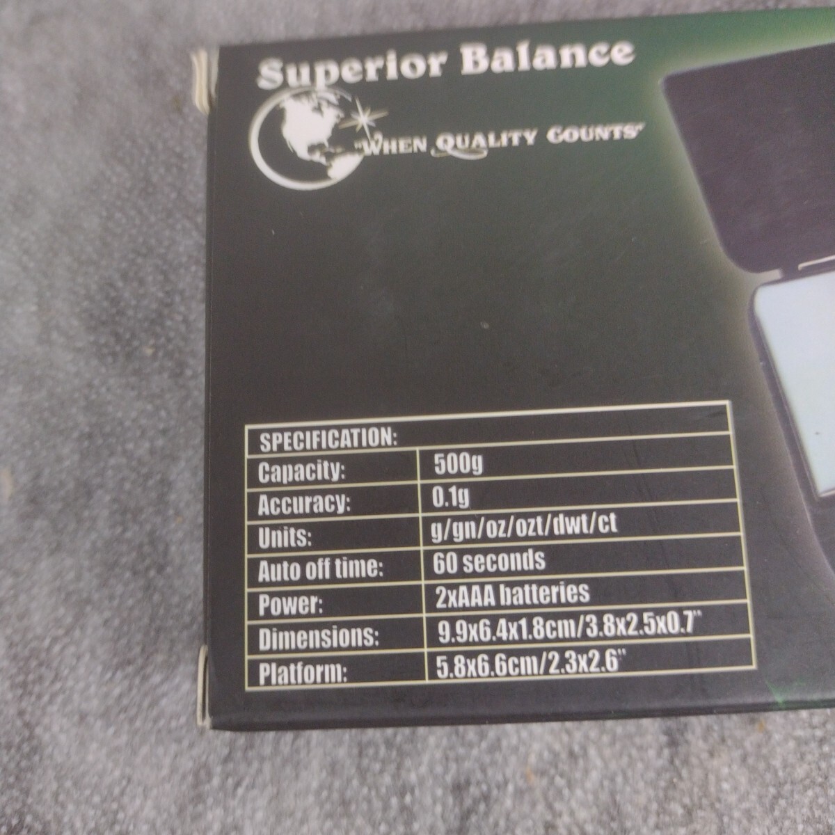Superior Balance Digital Pocket Scale Target-500 500 x 0.1g – Black