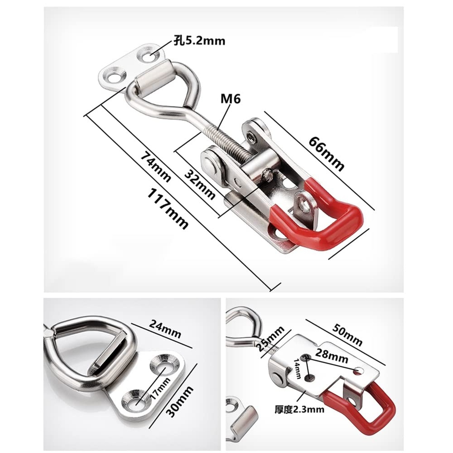 E-TING 4 Pack Heavy Duty 4002 Toggle Latch Clamp with 20PCS Screws | Adjustab…