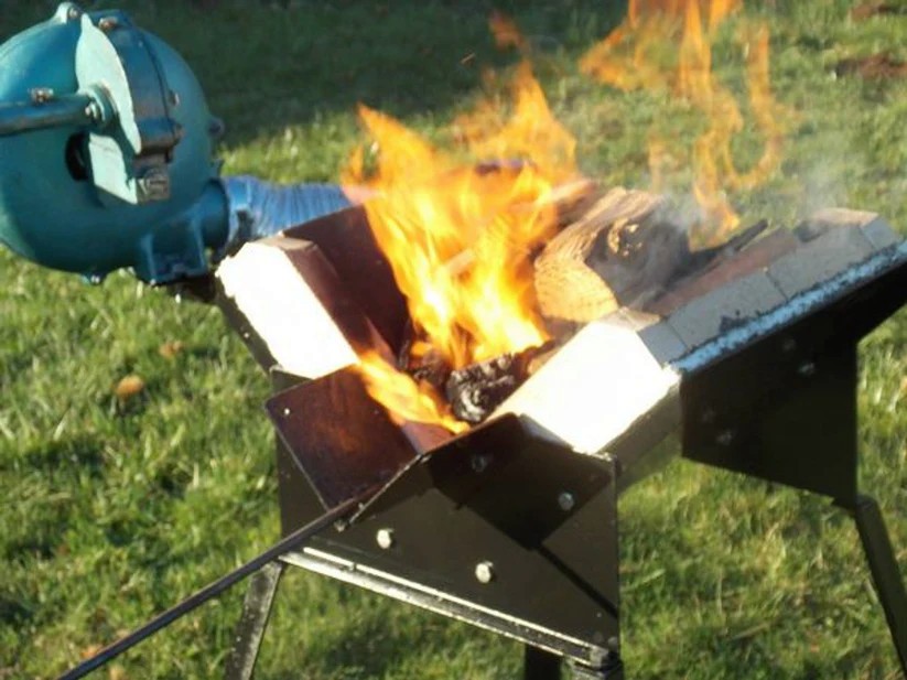 Wood & Charcoal Fired Forge, Stand, Hood and Blower