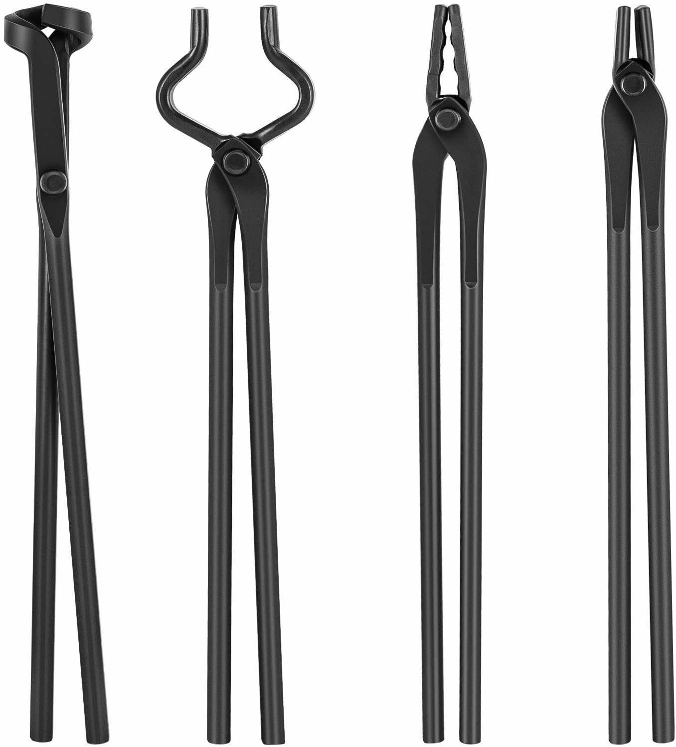 4Pcs Knife Making Tongs Set Bladesmith Blacksmith Knife Tong Anvil Vise Forge