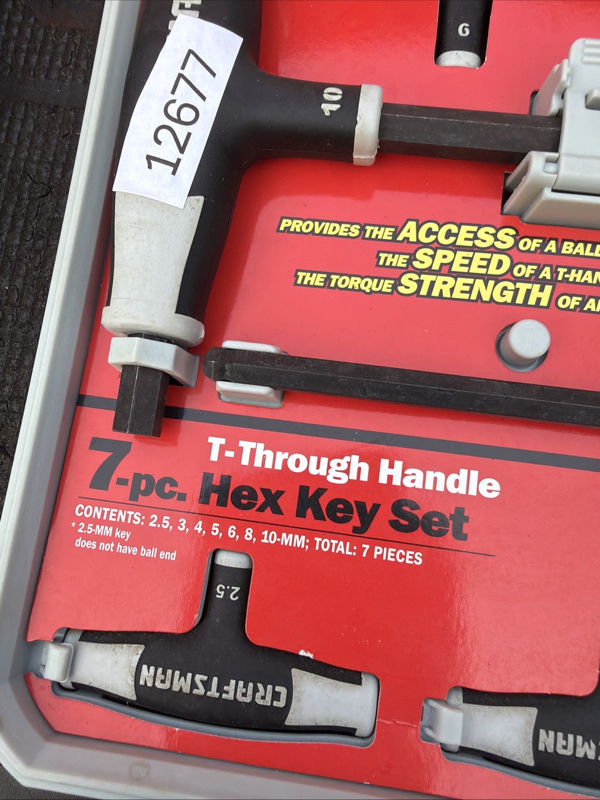 Sears Craftsman USA Nos T Handle Through Hex Key Set 7pc 46384