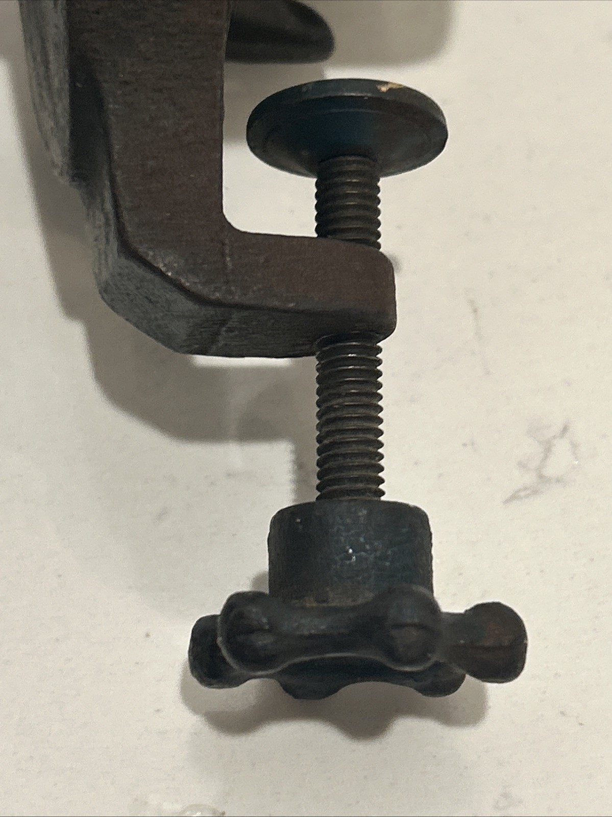 Vintage Stand-By Hand Crank Bench Grinder Clamp-On Sharpening Stone Cast Iron