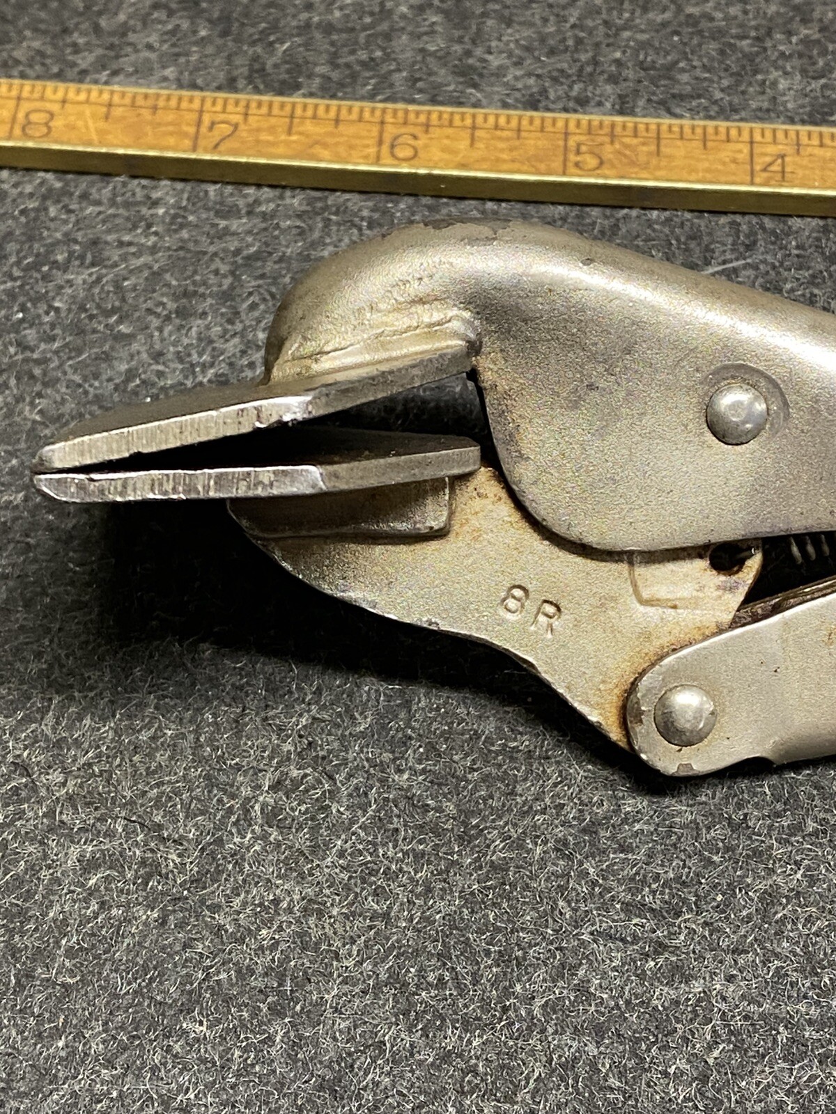 Vintage Petersen Dewitt Vise Grip Duckbill Pliers 8R Patent Applied For USA